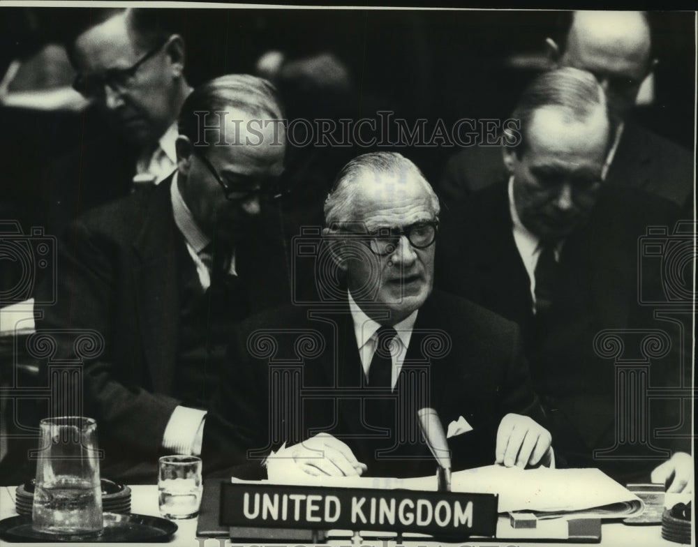 1965 Press Photo Michael Stewart, United Kingdom, at United Nations, New York. - Historic Images