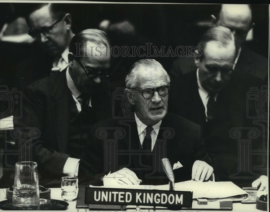 1965 Press Photo Michael Stewart, United Kingdom, at United Nations, New York. - Historic Images