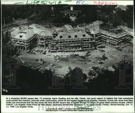 1988, Los Angeles home-to-be of television producer Aaron Spelling - Historic Images