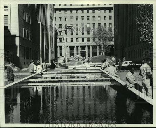 1964, Fountains on Hollard Street in Johannesburg, South Africa - Historic Images