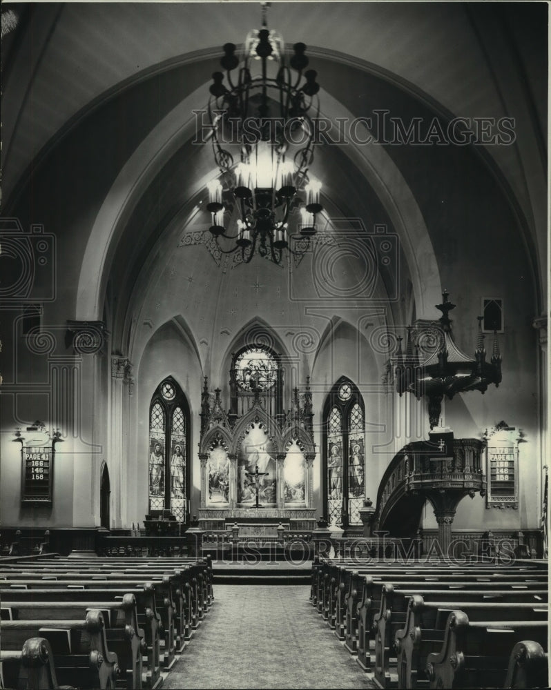 1981 Press Photo inside of Trinity Lutheran Church in Milwaukee - mjc18563 - Historic Images