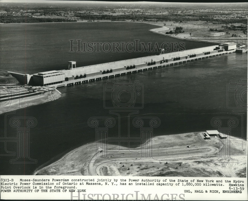 1959 Press Photo Moses-Saunders Powerdam at Massena New York - mjc18760 - Historic Images