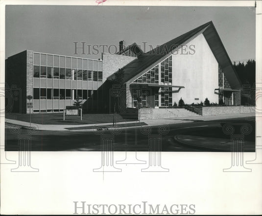 1974, View of Trinity Presbyterian Church, has many reaching projects - Historic Images