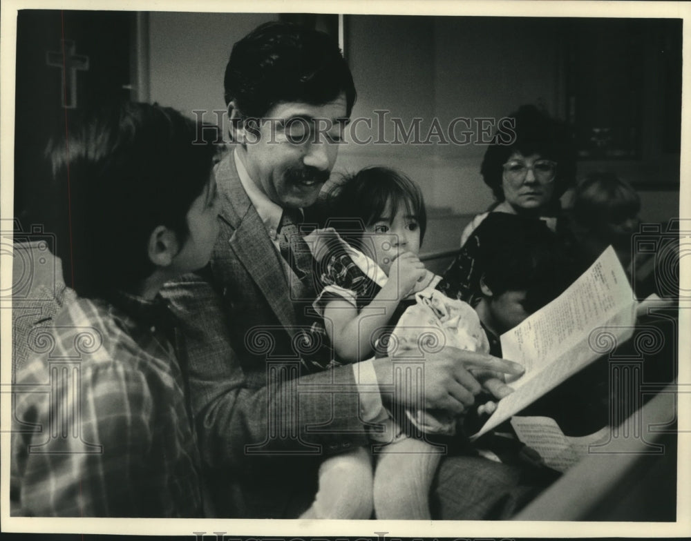 1986 David Guerrero at Mt. Moriah Baptist  Thanksgiving service - Historic Images