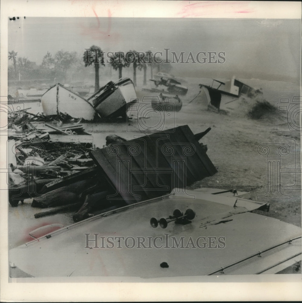 1961 Press Photo La Houston Yacht club in La Porte after a hurricane - mjc18934 - Historic Images