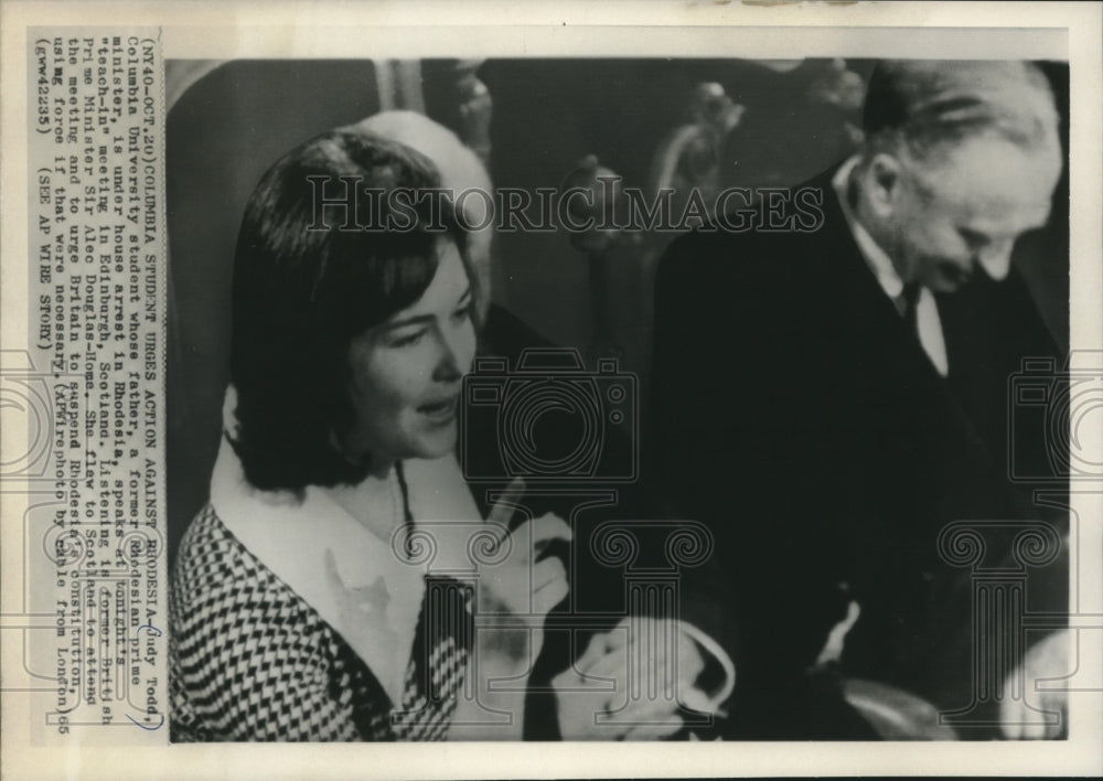 1965, Judy Todd, Rhodesian Prime Minister&#39;s daughter in Scotland - Historic Images