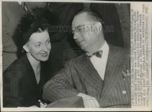 1947 Press Photo Wealthy auto dealer, Louis V. Thompson & his wife, Helen Budnik - Historic Images