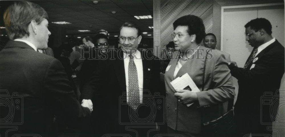 1994, Gov. Tommy Thompson at African-American Women Voters fundraiser - Historic Images