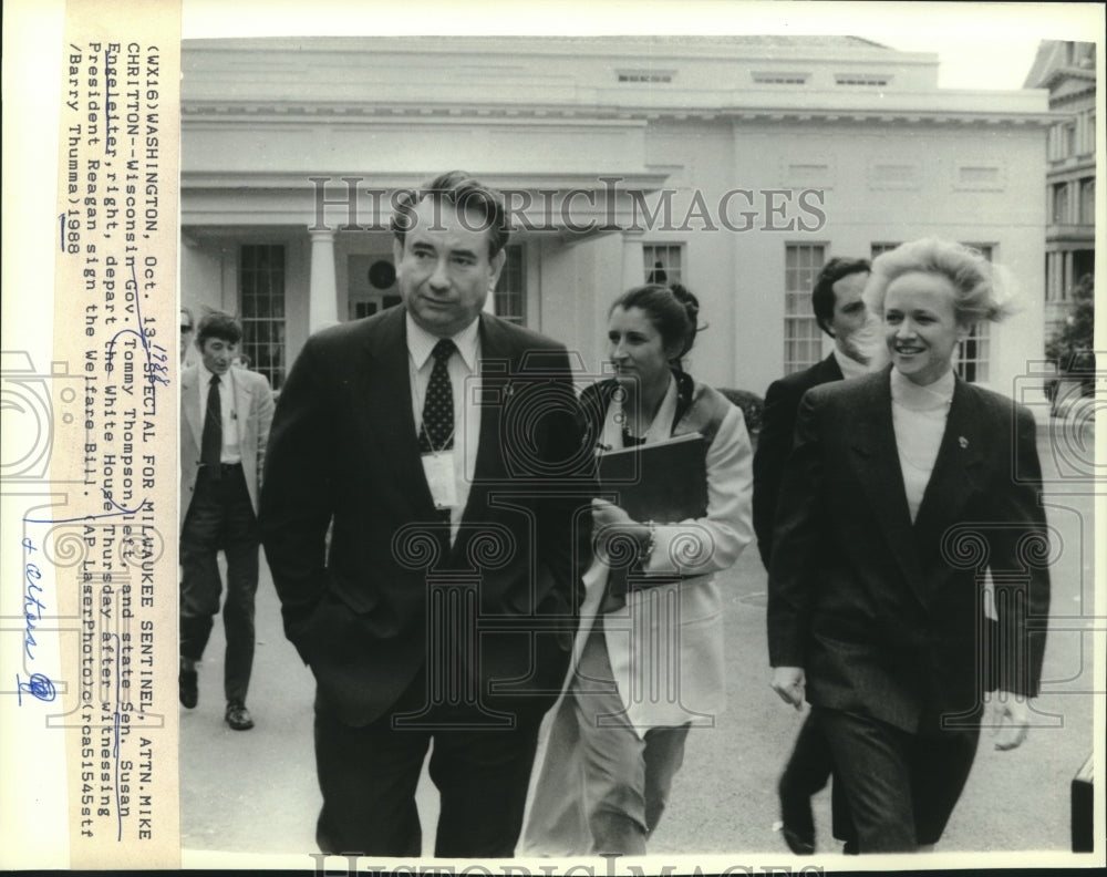 1988, Wisconsin Governor Tommy Thompson &amp; senator Susan Engeleter - Historic Images