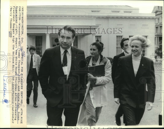 1988, Wisconsin Governor Tommy Thompson & senator Susan Engeleter - Historic Images