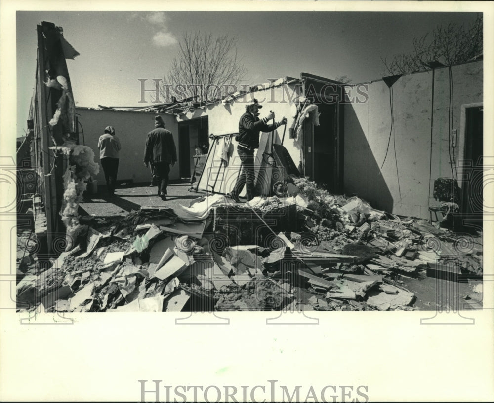 1984, Tornado destroyed David Brennan&#39;s home in Grand Chute, Wisc. - Historic Images