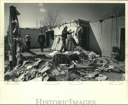 1984, Tornado destroyed David Brennan's home in Grand Chute, Wisc. - Historic Images