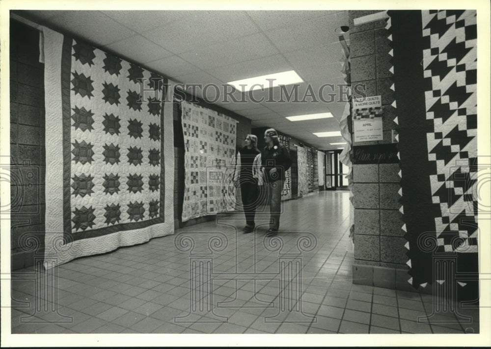 1980, Terri Mohan and Sherri Vlach View University in Medford Display - Historic Images