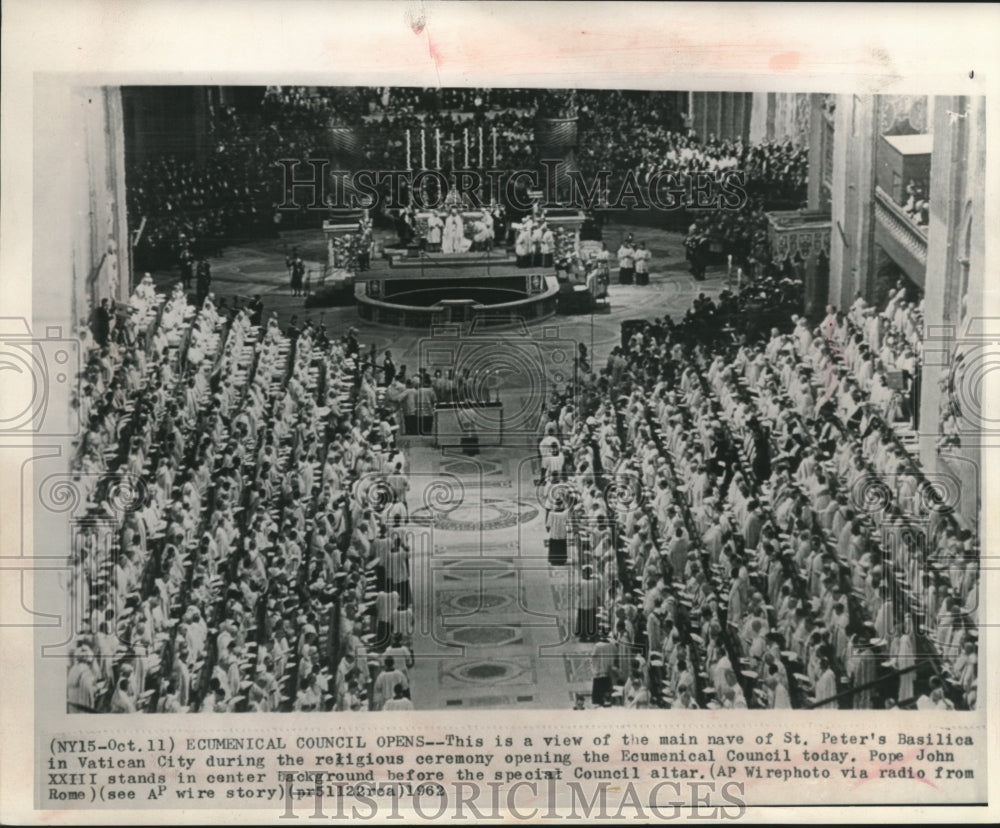 1962, St. Peter's Basilica in Vatican City During Religious Ceremony - Historic Images
