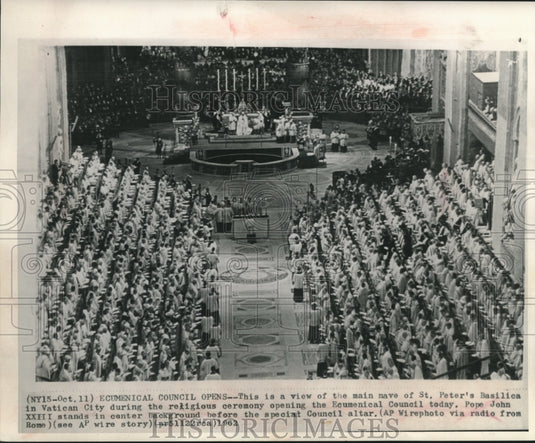 1962, St. Peter's Basilica in Vatican City During Religious Ceremony - Historic Images