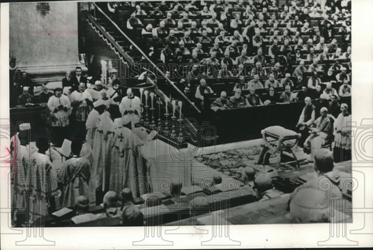 1964, Student Priests Play Music During Mass at St. Peter Basilica - Historic Images