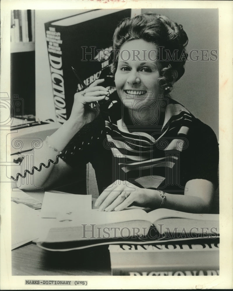 1973 Press Photo Barbara Jean Trombley, Houghton Mifflin dictionary specialist - Historic Images