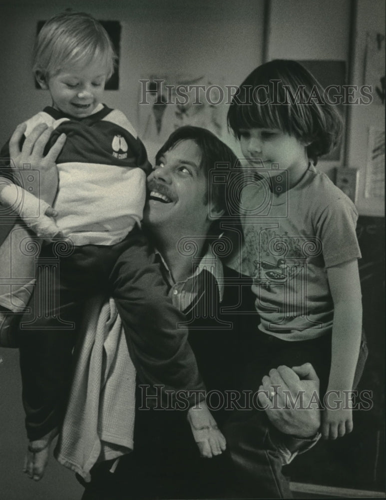 1985, Michael, James and Christina Troche at Mil. Children's Hospital - Historic Images