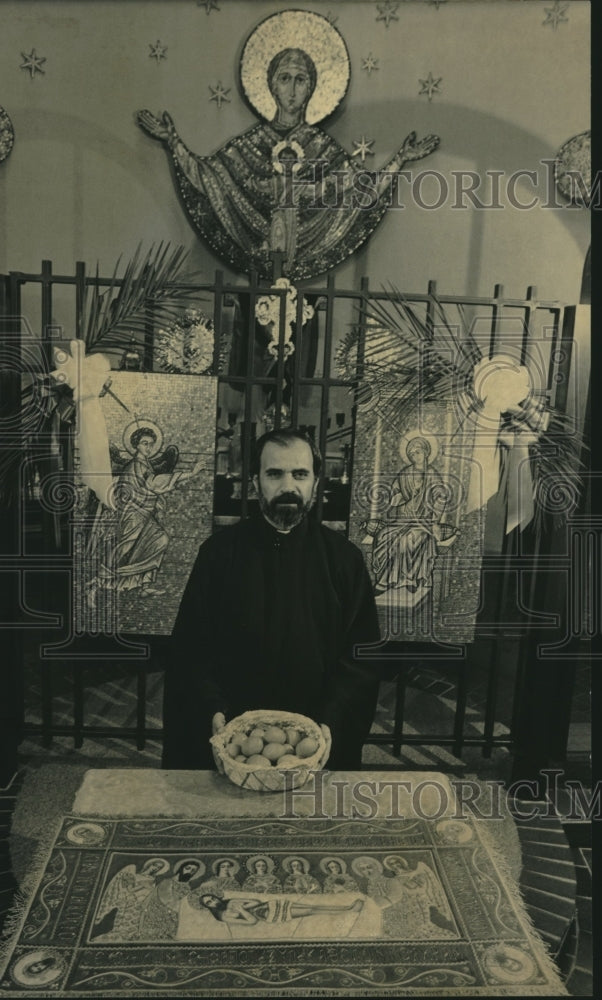 1986, Father Theodore Trifon pastor of Helen Greek Orthodox Church - Historic Images