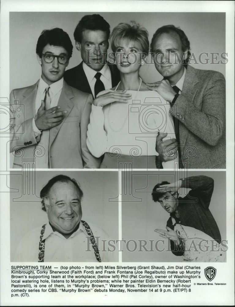 1990 Press Photo Supporting cast of TV show &quot;Murphy Brown&quot; - mjc19608 - Historic Images