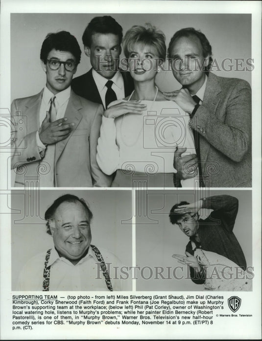 1990 Press Photo Supporting cast of TV show "Murphy Brown" - mjc19608 - Historic Images