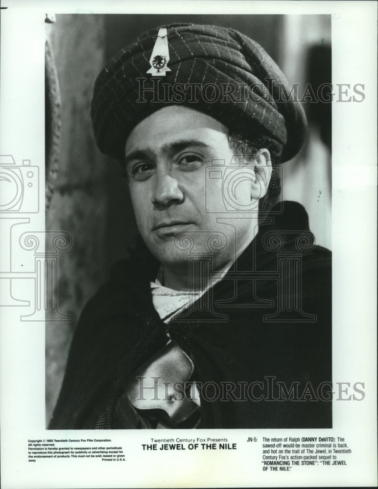 1985 Press Photo Danny DeVito actor in &quot;Jewel of the Nile&quot; - mjc19644 - Historic Images