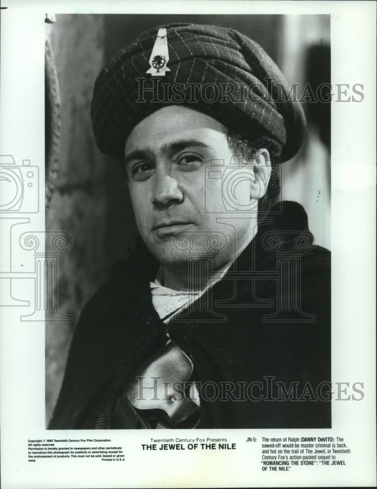 1985 Press Photo Danny DeVito actor in "Jewel of the Nile" - mjc19644 - Historic Images