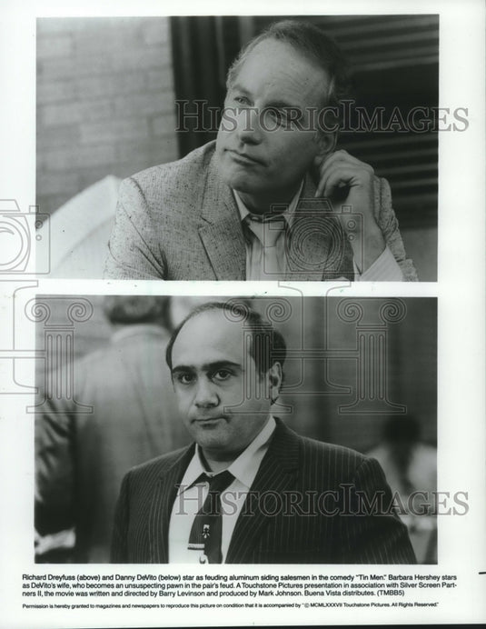 1987 Press Photo Richard Dryfuss and Danny DeVito star in "Tin Man" - mjc19645 - Historic Images