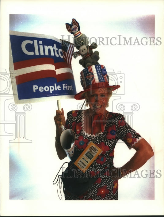 1992, Democrat Convention supporter - mjc19811 - Historic Images