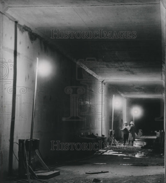 1957 Press Photo Workers in Culverts of the Saint Lawrence Seaway - mjc19884-Historic Images