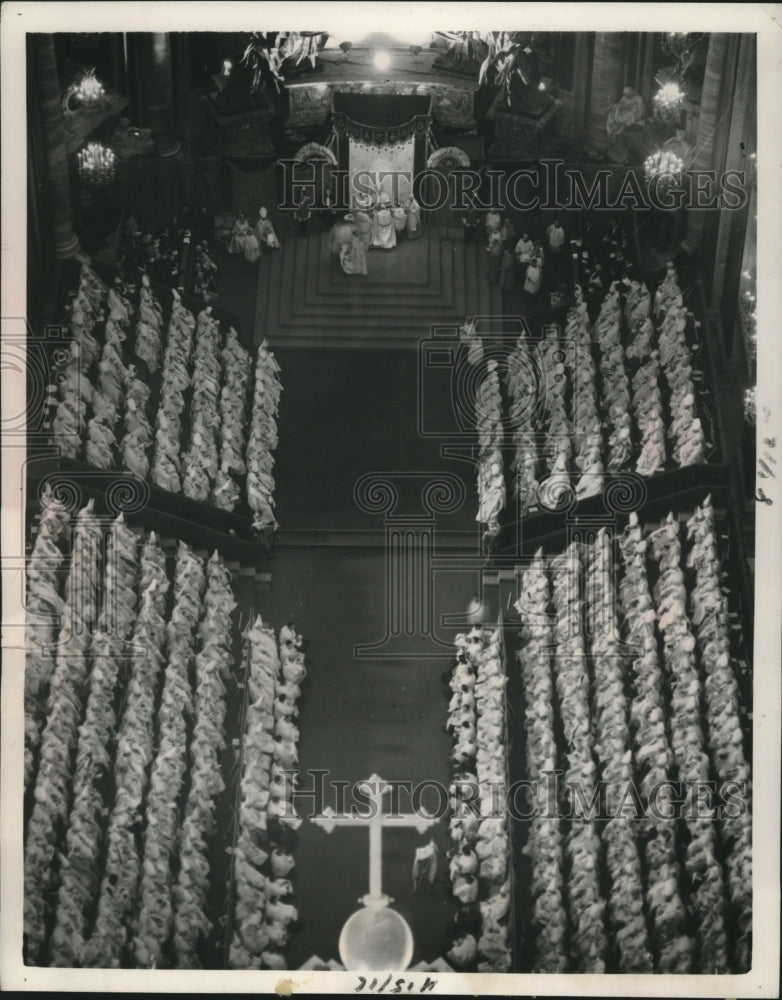 1950 Press Photo Celebration of assumption of Virgin Mary, St. Peter&#39;s in Rome - Historic Images