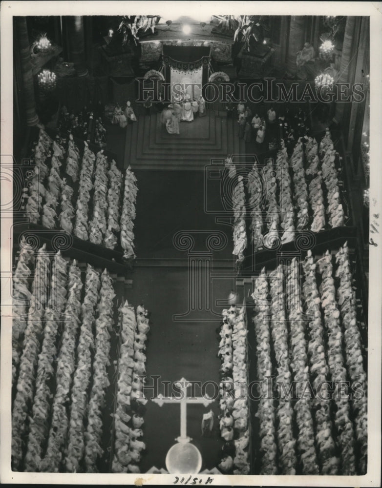 1950 Press Photo Celebration of assumption of Virgin Mary, St. Peter's in Rome - Historic Images