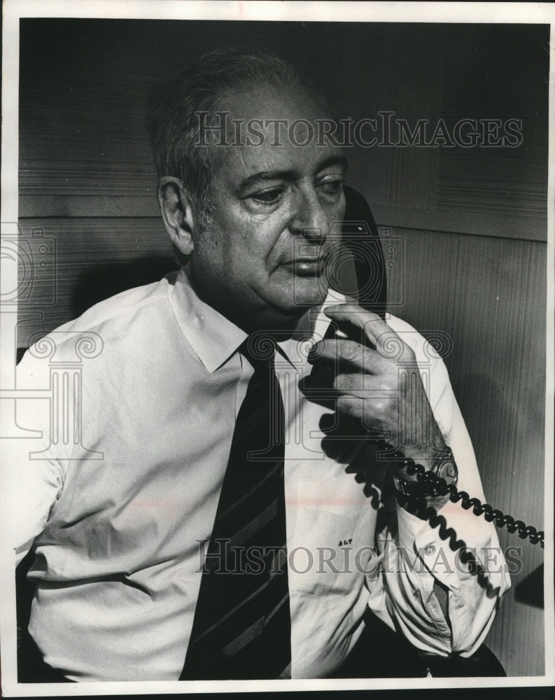 1968 Press Photo Aaron L. Tilton talking on the phone - mjc19973 - Historic Images