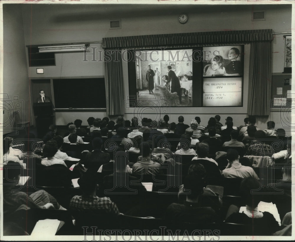 1965, University of Wisconsin-Madison Russian history lecture - Historic Images