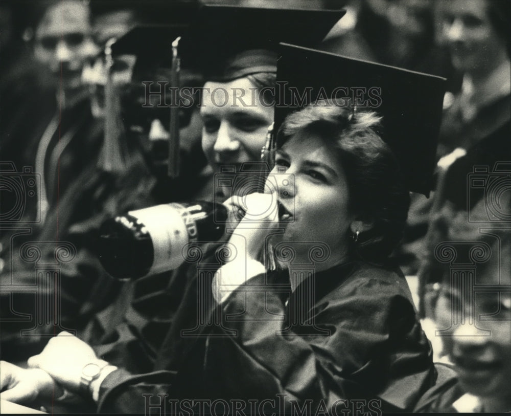 1986 Laura Schmidt, Kelly Harder celebrate graduation, Wisconsin ...