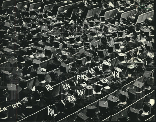 1981, Nursing graduates and students viewed at UWM's graduation. - Historic Images