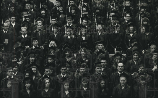 1993, Graduates at UWM listen to commencement speech, Milwaukee. - Historic Images