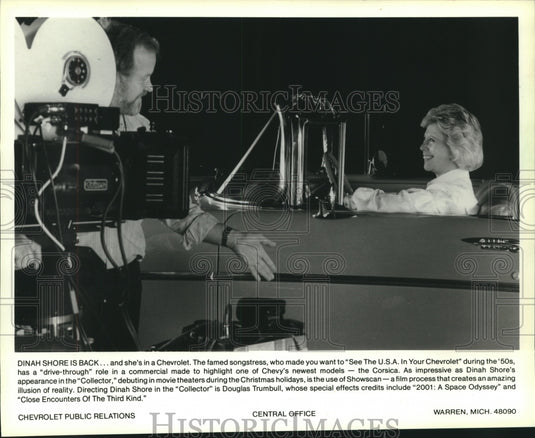 1986 Press Photo Dinah Shore in her new Chevrolet commercial - mjc20160 - Historic Images
