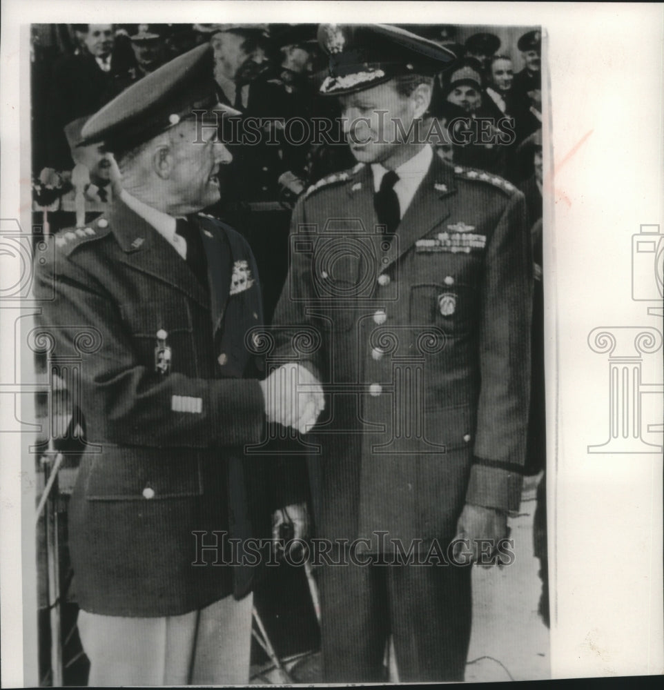 1956 Press Photo General Alfred Gruenther and General Lauris Norstad NATO - Historic Images