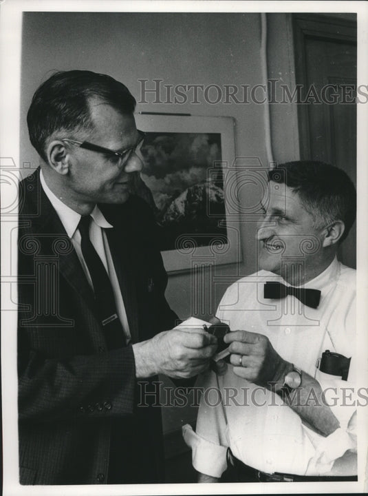 1962, Ray Shcultz & other at 25 year office party - mjc20541 - Historic Images
