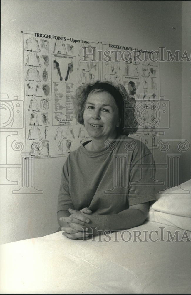 1993, Margy Schrubbe, Massage Therapist at Menomonee Falls Hospital - Historic Images