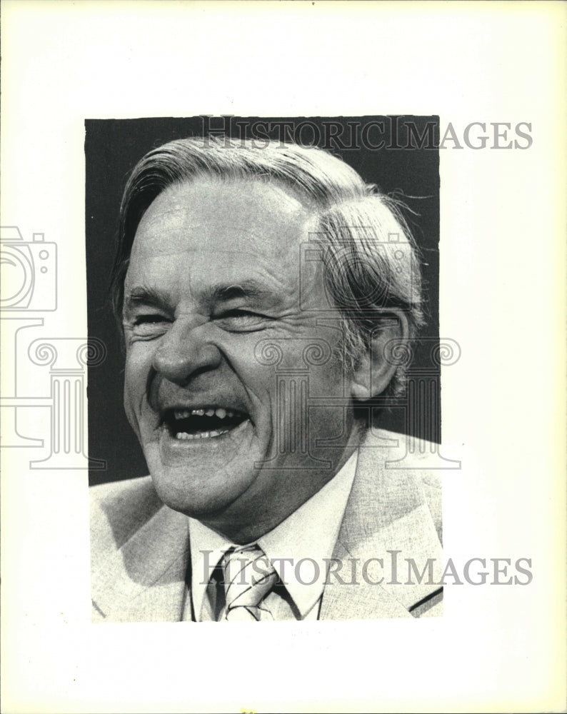 1980 Press Photo Smiling, Charles Schultze, morning discussion show, Washington - Historic Images