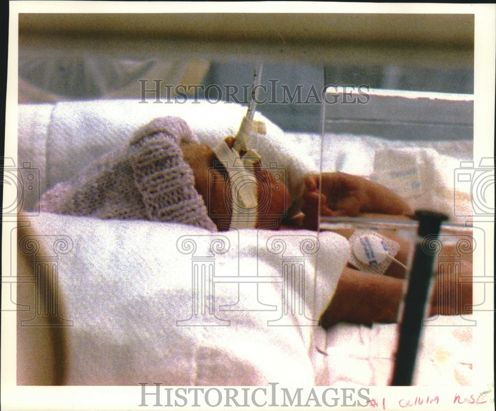 1992, Olivia Rose Seibel, quintuplet, St. Joseph&#39;s Hospital - Historic Images