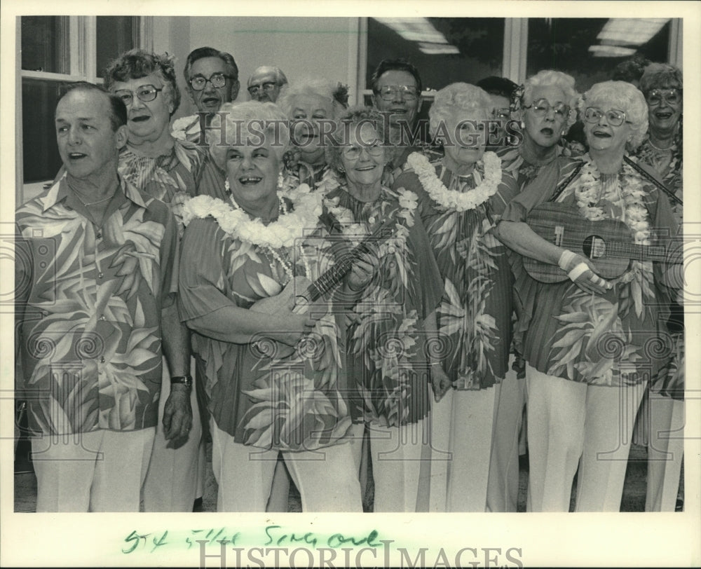 1984 Seegers Seniors Strings &amp; group leader Elmer Seeger rehearsal - Historic Images