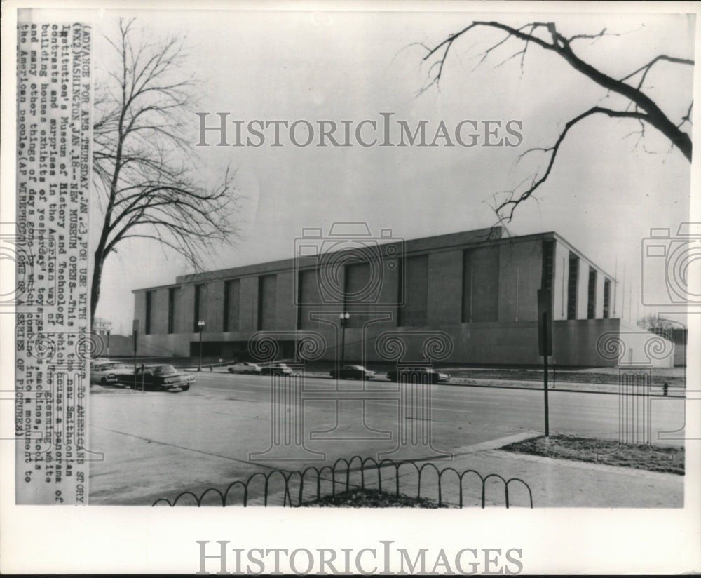 1964 Press Photo Smithsonian Institution&#39;s History &amp; Technology Museum building - Historic Images