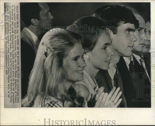 1968, Julie & Patricia Nixon, daughters of Richard Nixon, Florida - Historic Images