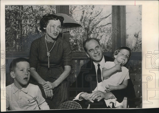 1958 Governor-elect Gaylord Nelson with wife and kids, Wisconsin. - Historic Images