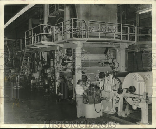 1964, Georgia-Pacific Machine Making Facial Tissue in Washington - Historic Images