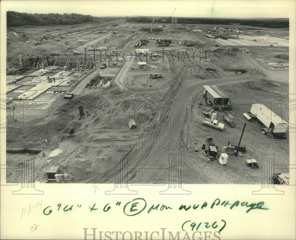 1983 Press Photo Wood and Coal Storage at Champion International Pulp Mill - Historic Images