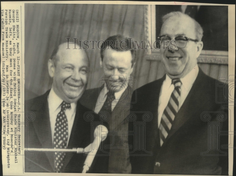 1973, U.S. Treasury Secretary George Schultz &amp; others, Moscow, Russia - Historic Images